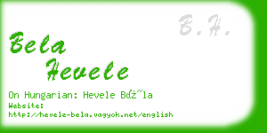 bela hevele business card